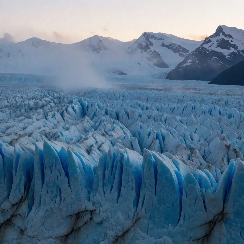 Amanecer sobre el glaciar Perito Moreno