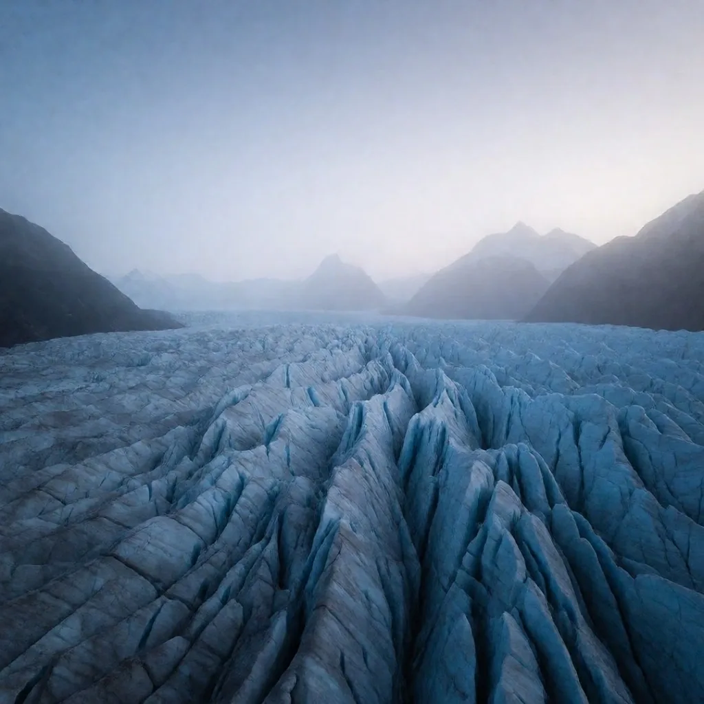 Paisaje glacial de la Patagonia al amanecer